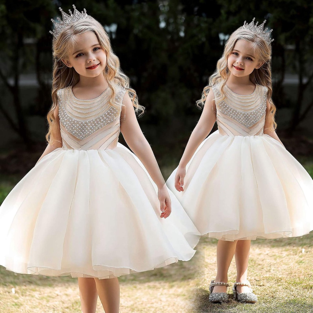 Gaun Mewah Anak Perempuan SUPER PREMIUM Kids Bridal Pearl