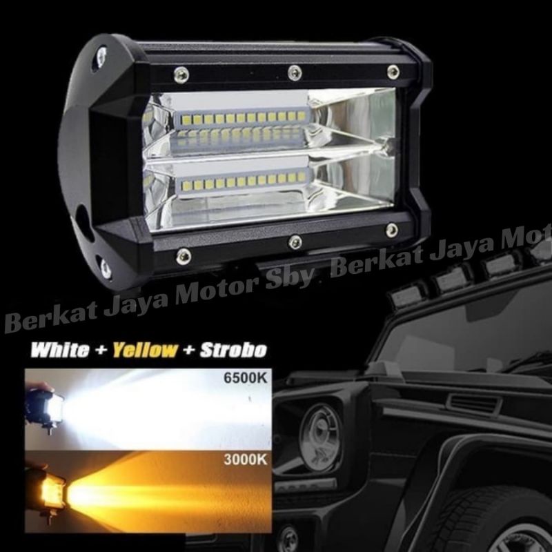 LAMPU TEMBAK LED CWL 24 MATA 2 WARNA PUTIH KUNING