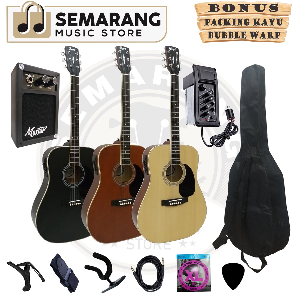 Gitar Akustik Elektrik Cort Custom Equalizer 7545r Paket Super Komplit