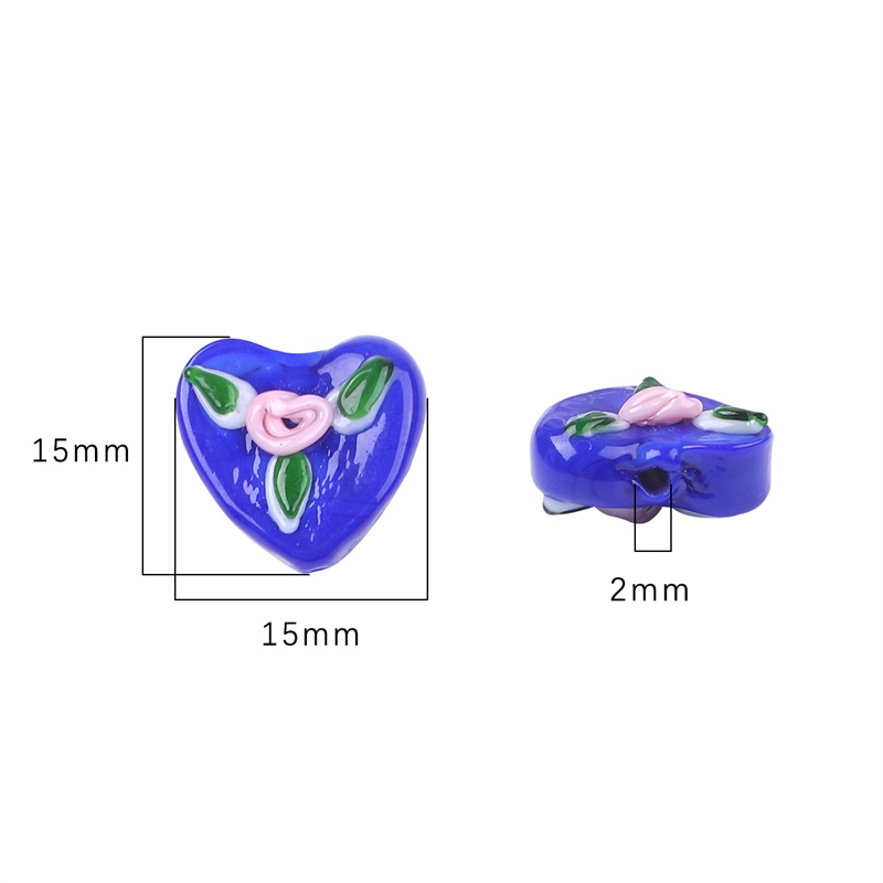 1 Pc Manik-Manik Kaca Handmade DIY Ukuran 15x15mm Untuk Membuat Perhiasan