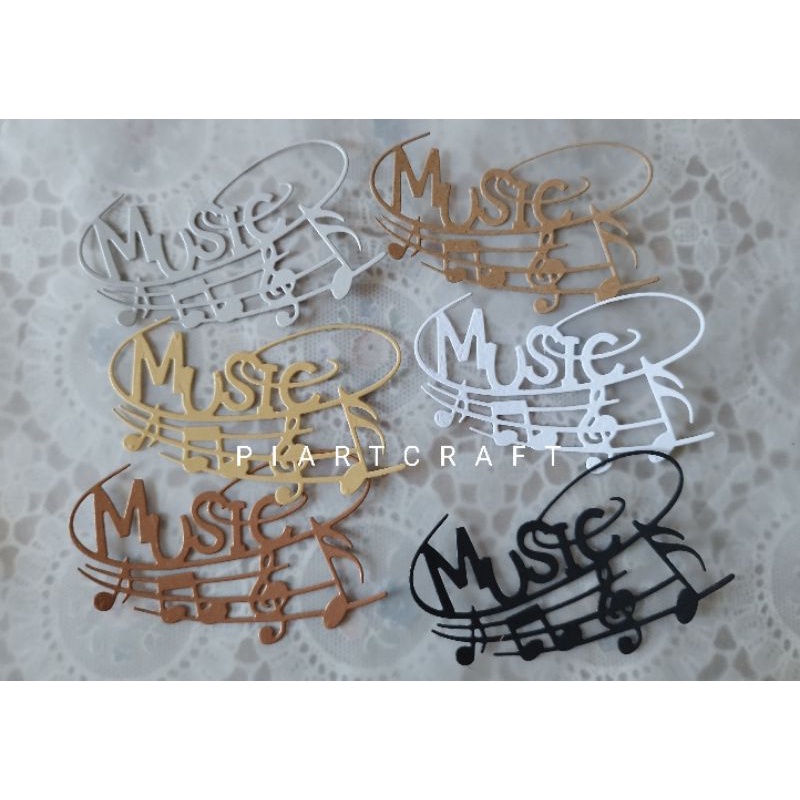 

musik /music - dies cut / cut dies DIY Scrapbook / vintage journal / diary / hangtag / b