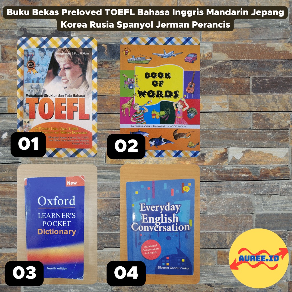 Buku Bekas Preloved TOEFL Bahasa Inggris Mandarin Jepang Korea Rusia Spanyol Jerman Perancis