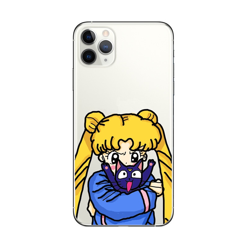 Soft Case Pelindung Handphone Motif Sailor Moon Untuk Apple IPhone X 13 Pro Max 12XR XS11