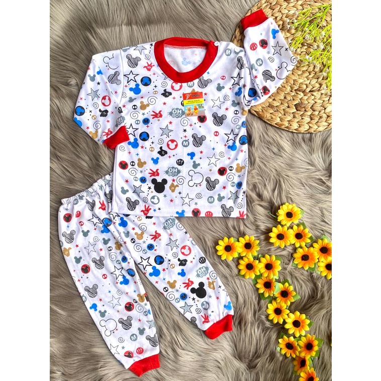 stelan baju bayi laki laki perempuan murah lucu motif mickey ohboy 3-18 bulan (ONE SIZE)