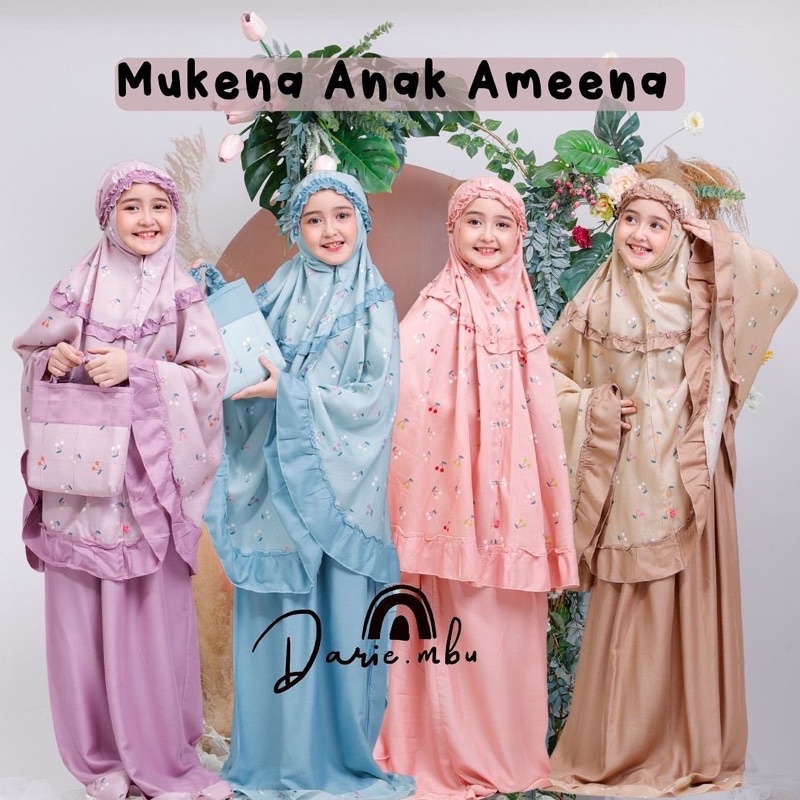 Mukena Anak Kombinasi Ameena Katun Rayon Premium