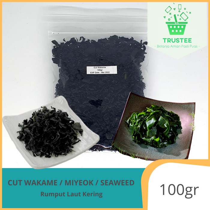 

PROMO Japanese Cut Wakame / Miyeok / Dried Seaweed / Rumput Laut 100gr