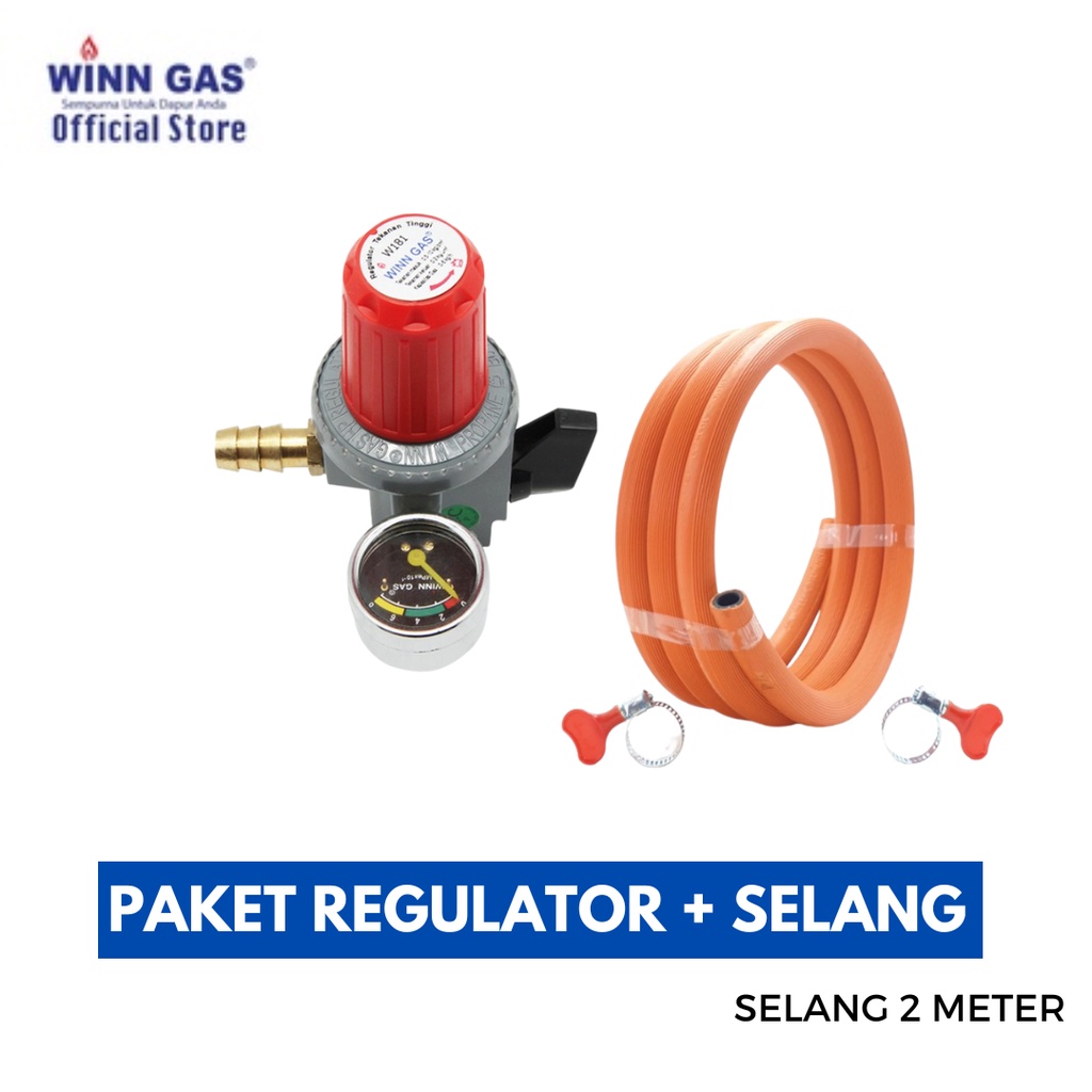 WINN GAS Regulator W 181 M LPG Tekanan Tinggi High Pressure METER ( Free Selang 2 Meter )