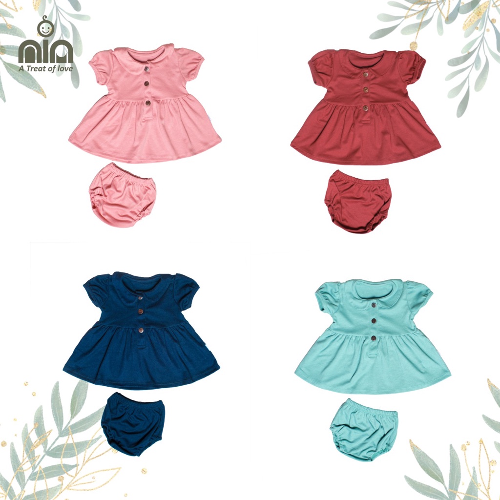 NIA BABY DRESS BAYI KANCING PREMIUM - DRESS BAYI