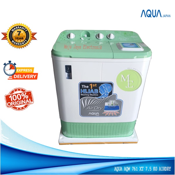 Mesin Cuci 2 Tabung AQUA QW 761 XT 7.5 KG Hijab Series Airdry Water Selector