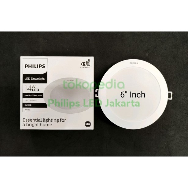 Philips Eridani Lampu LED Downlight 14W 14 Watt 6&quot; DL190B Putih 14W