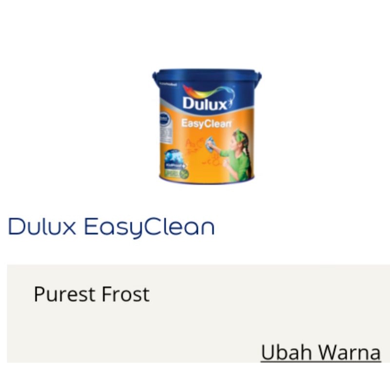 Jual Dulux Easy Clean Liter Purest Frost Shopee Indonesia