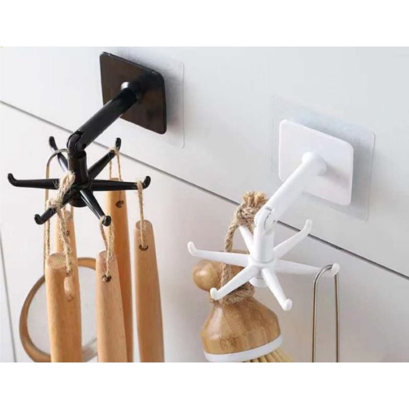 GANTUNGAN PUTAR HOOK GANTUNGAN SPATULA SUTIL PLASTIK  TEMPEL DINDING