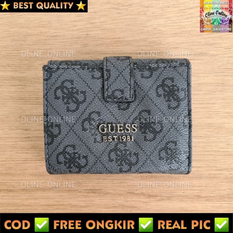 dompet tyren mini Lipat 3 trifold wallet coin wallet small tipis croco logo 4g beige pink white gs cream brown gb coffee black pebbled