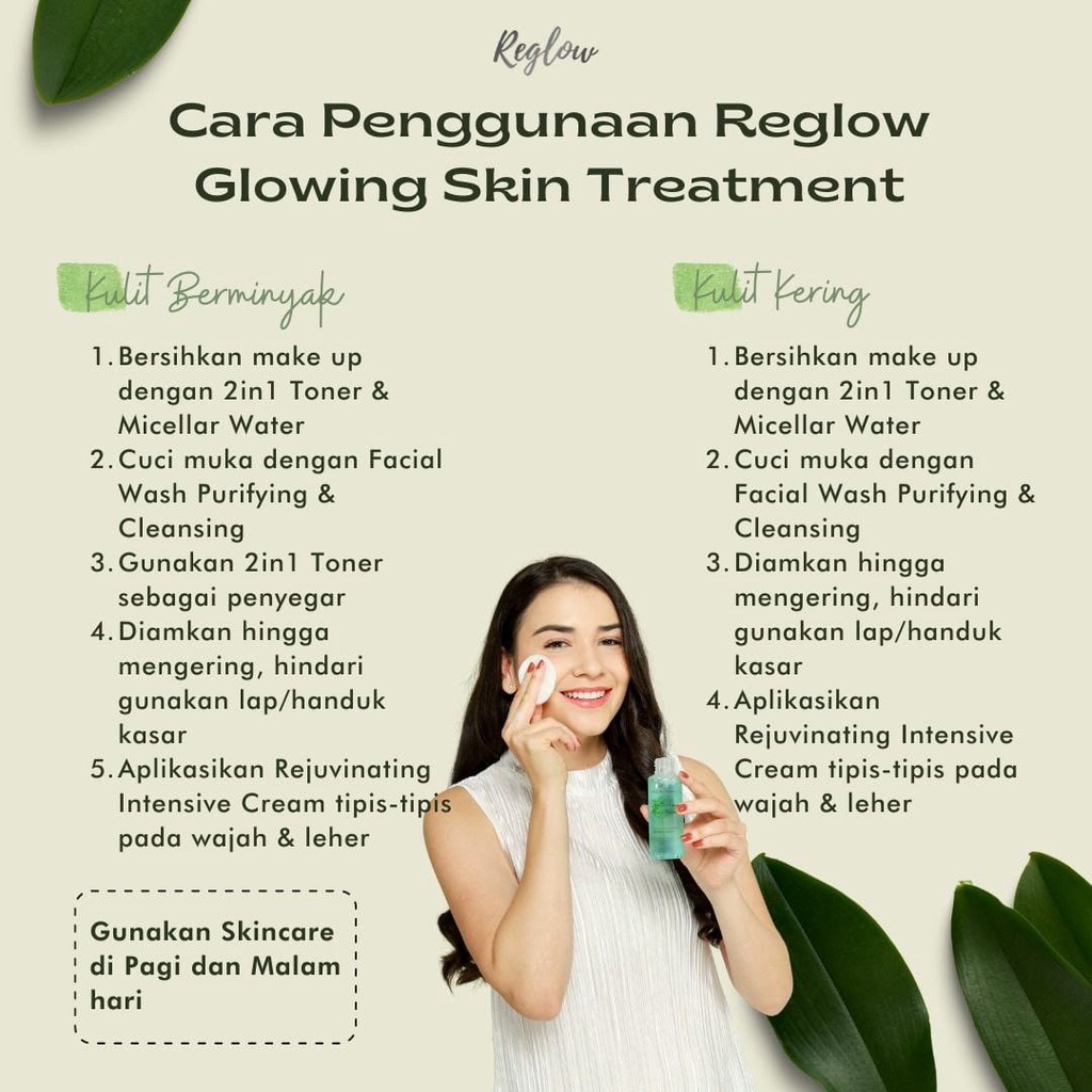 Reglow Paket Pencerah Wajah Glowing Skin Treatment Isi 3 (Facial Wash, Toner &amp; Cream) Perawatan Kulit by dr.Shindy Putri