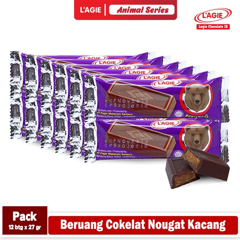 

LAGIE BERUANG COKELAT NOUGAT KACANG 27GRAM 1 PACK