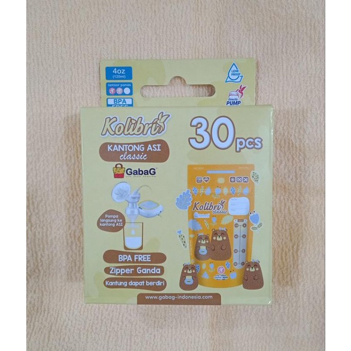 KANTONG ASI GABAG KOLIBRI 120ML ISI 30 LEMBAR / PLASTIK ASI / PLASTIK KLIP ASI / MENYUSUI / PUMPING