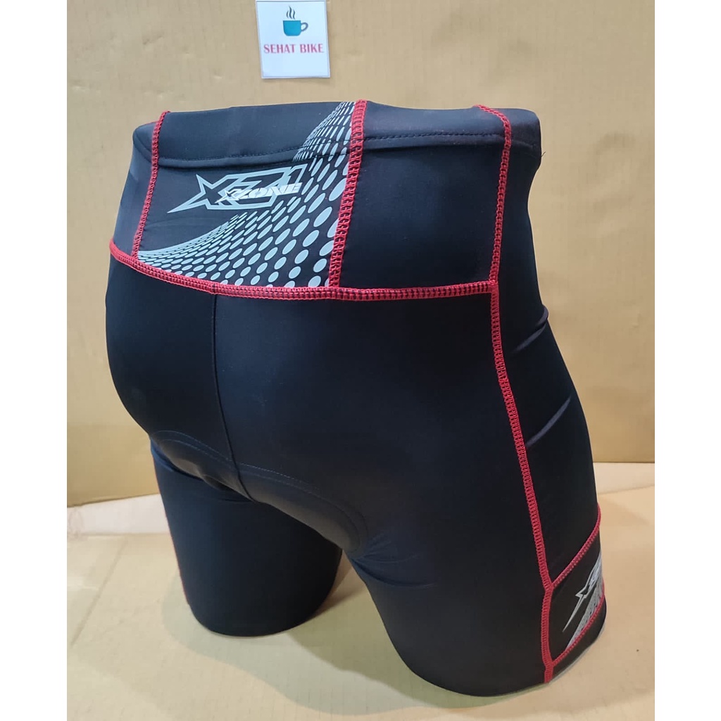 Celana Sepeda Short Mars Xzone Black Red Original