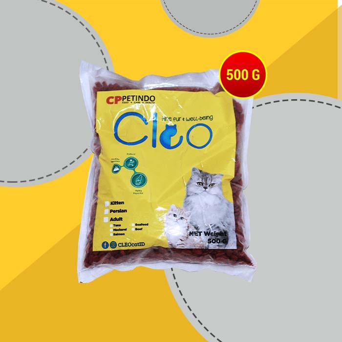 Makanan Kucing Cleo Adult Cat Food Repacking 500 gram