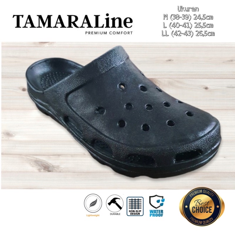 Sepatu Sandal Selop Slide Slip on Karet Pria Dewasa / Remaja - TAMARALINE 205 / Bahan Premium Lentur Empuk Ringan Kuat Anti Slip Anti Air / Model Sporty Santai Rumah Kerja Outdoor Kamar Mandi  Murah Original