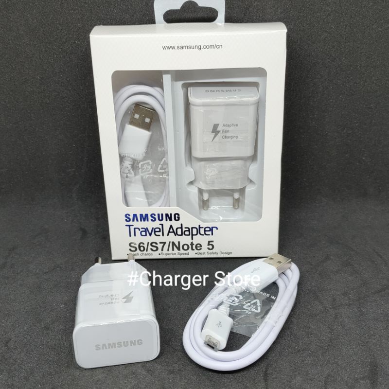 Charger Samsung Fast Charging ORI Micro USB S6 S7 S8 Adaptor Cas Support Fast Charging