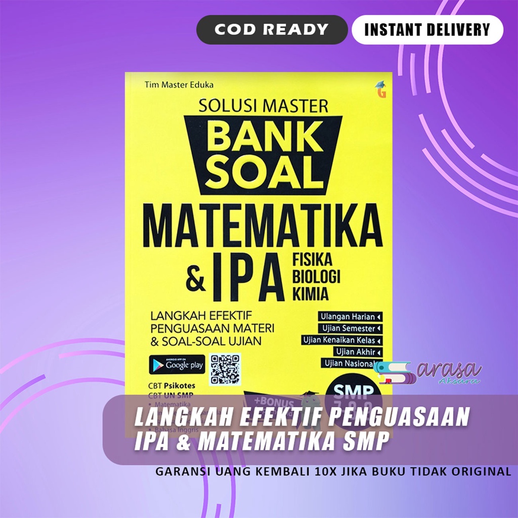 Jual BUKU PELAJARAN SMP BUKU MATEMATIKA & IPA SMP SOLUSI MASTER BANK ...