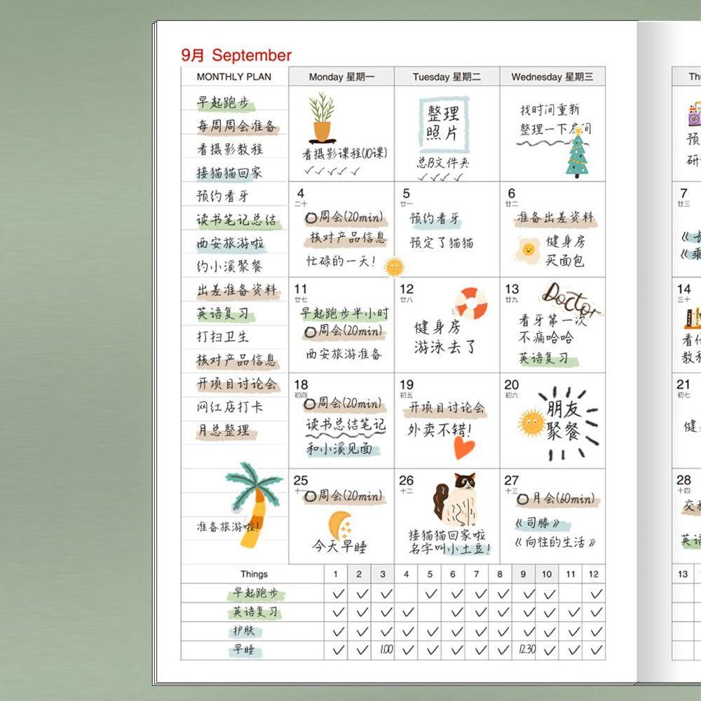 Buku Jadwal R-Bunga Buku Sekretaris Kerja Kantor Baru Diary Planner