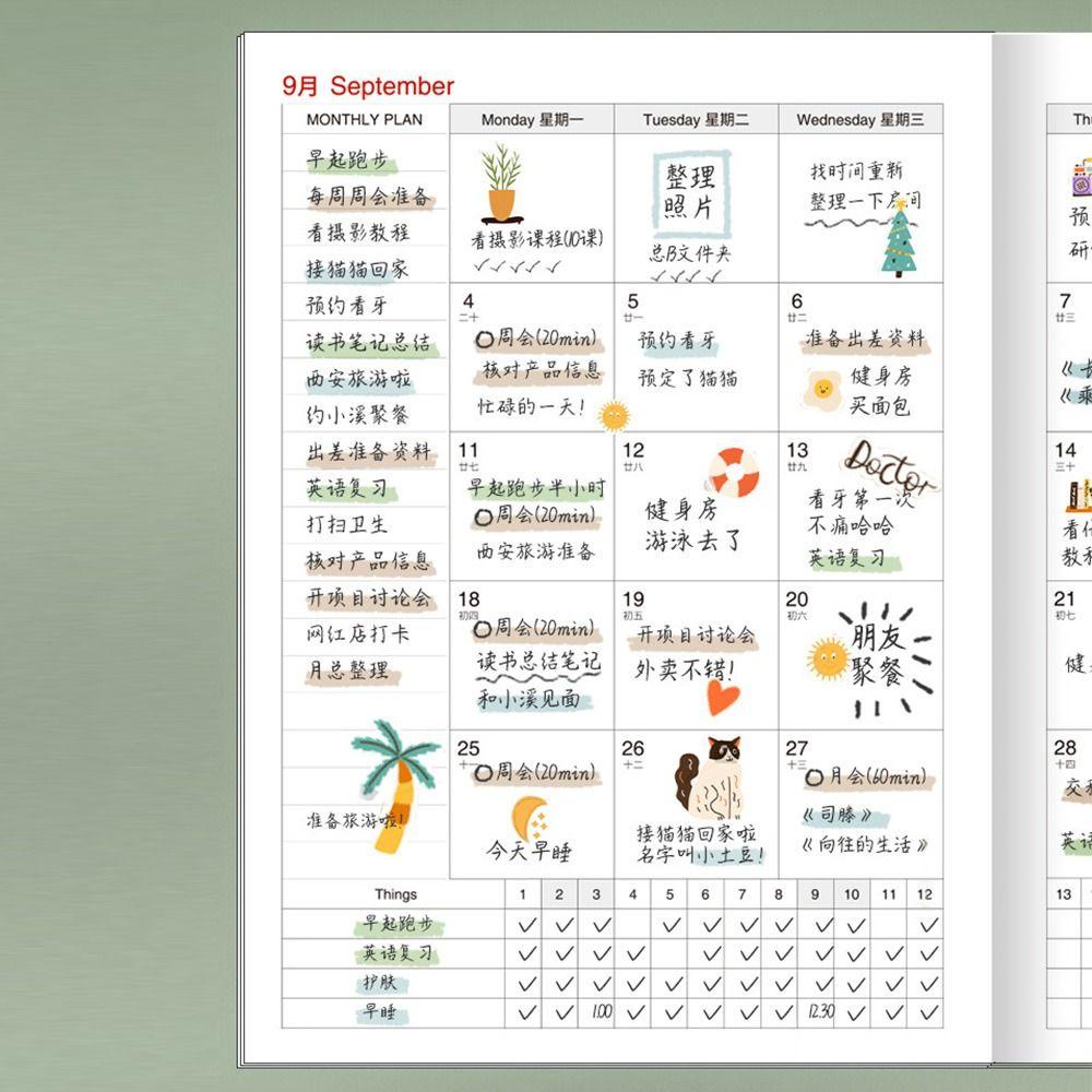 Buku Jadwal R-Bunga Buku Sekretaris Kerja Kantor Baru Diary Planner