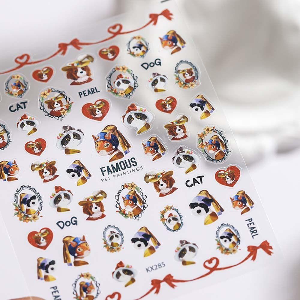 Agustinina Stiker Kuku Kartun Lucu Fashion Kelinci Anjing Bebek Beruang Nail Art Dekorasi