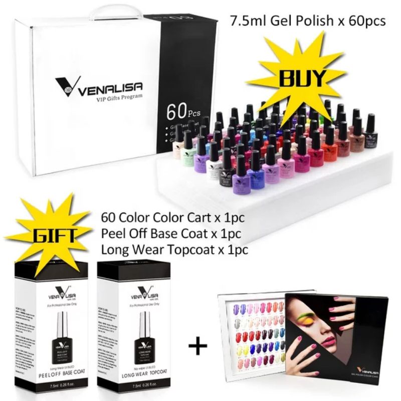New! VENALISA VIP1 UV Gel Polish 7.5ml - Venalisa VIP 1 set (60color) Venalisa Nail Gel Polish