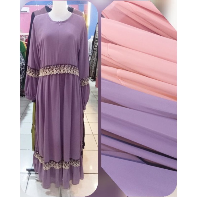 Gamis ceruti renda