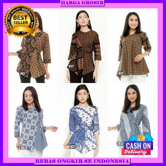 Baju Kondangan Bju Kerja Perempuan Atsan Remaja Kekinian Atasan Wanita Terbaru Baju Batik Kekinian B