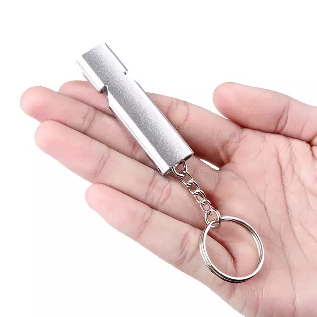 peluit 2 lubang aluminium peluit double gantungan kunci pluit 2 lubang peluit survival