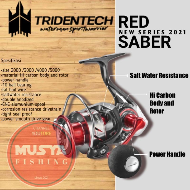 Reel Tridentech Red Saber New Series 2021 RS 2000 /3000 /4000 /5000 ... POWER HANDLE