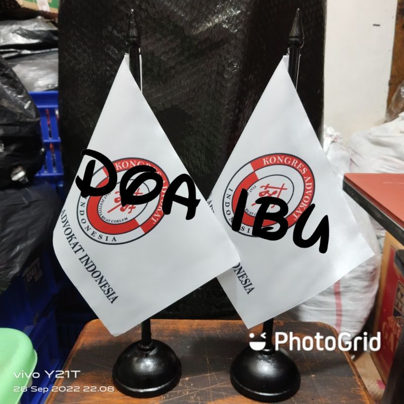 

best seller tiang kayu meja+bendera KAI