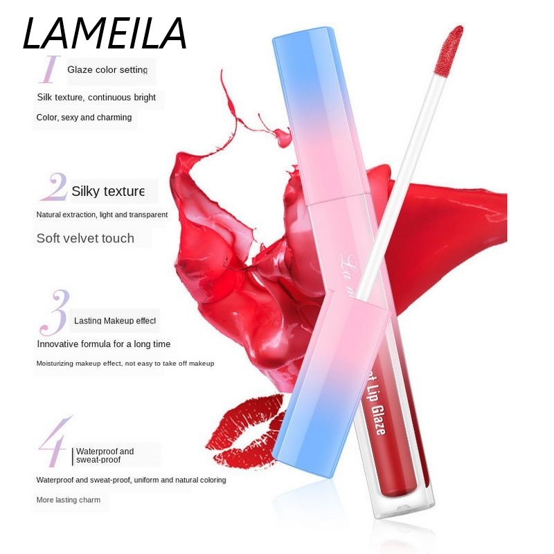 LAMEILA SILKY GLASS VELVET LIP GLAZE MATTE 1011 LIPSTIK CAIR PELEMBAB BIBIR ANTI AIR DAN TAHAN LAMA 1011