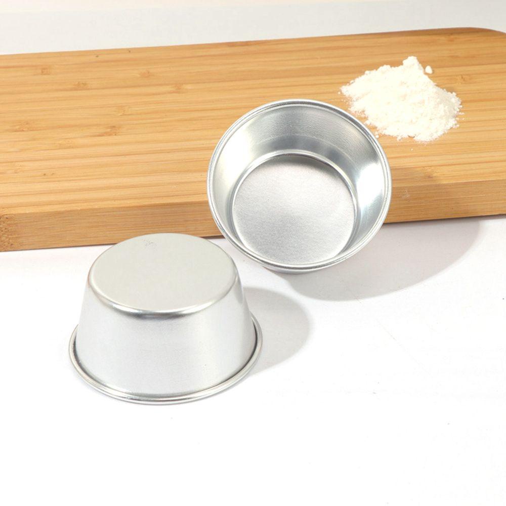 【 ELEGANT 】 Egg Tart Cetakan Mousse Anti Lengket Individu Bulat Aluminium Alloy Muffin Cup