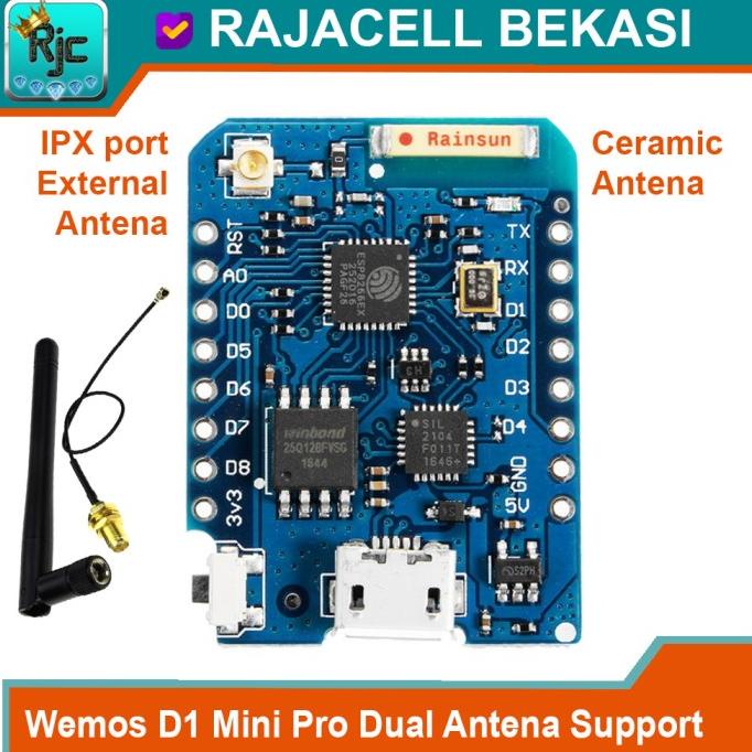 Wemos D1 Mini PRO-16 + Dual Antena Upgrade Version ESP8266