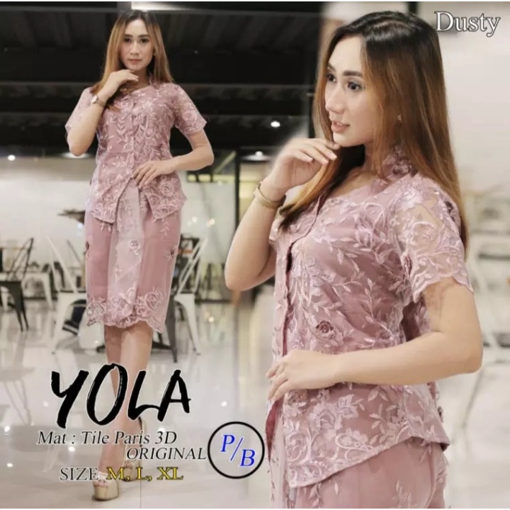 Kebaya Modern YOLA rok pendek / kebaya kartini / kebaya family / kebaya modis keluaran terbaru/Kebay