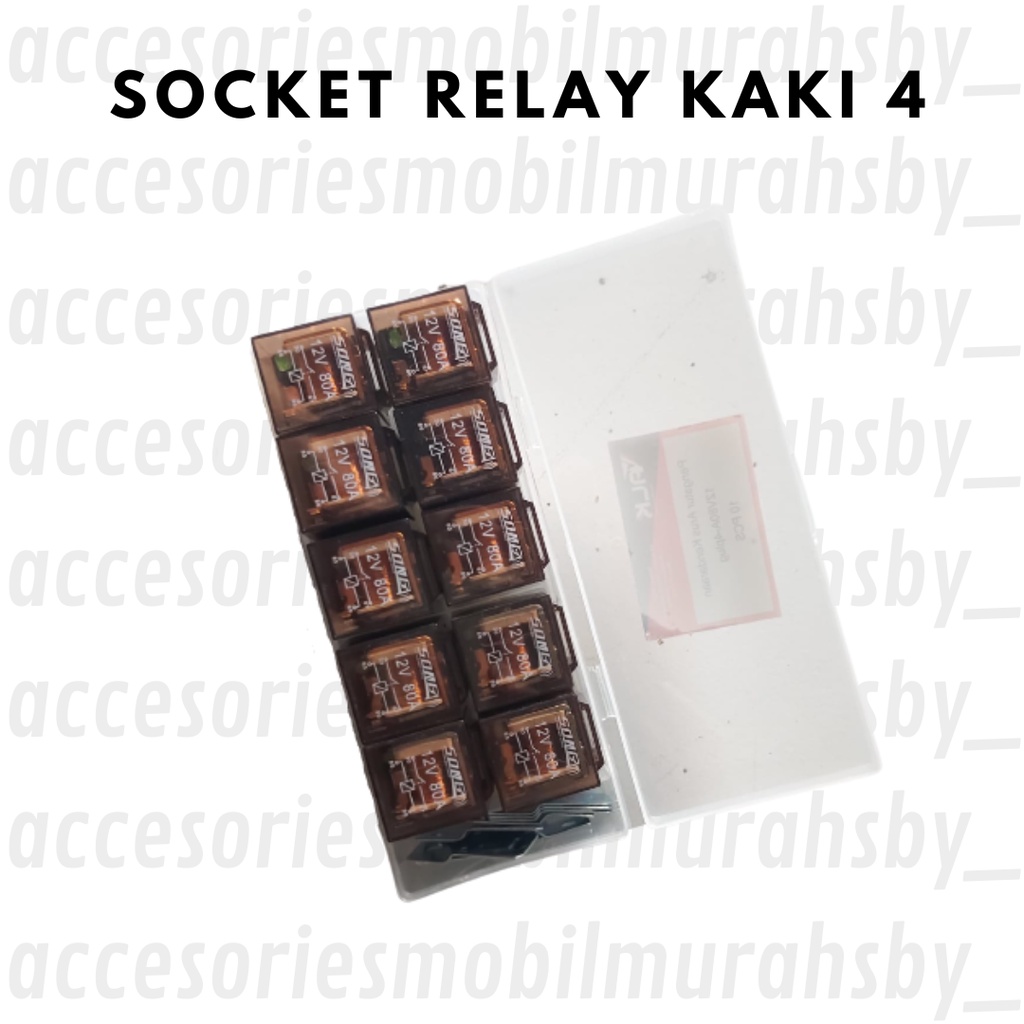 RELAY KLAKSON 4 KAKI 80A 12 VOLT DAN 24VOLT TRANSPARAN BENING UNTUK KLAKSON LAMPU DLL Harga 1 Pcs