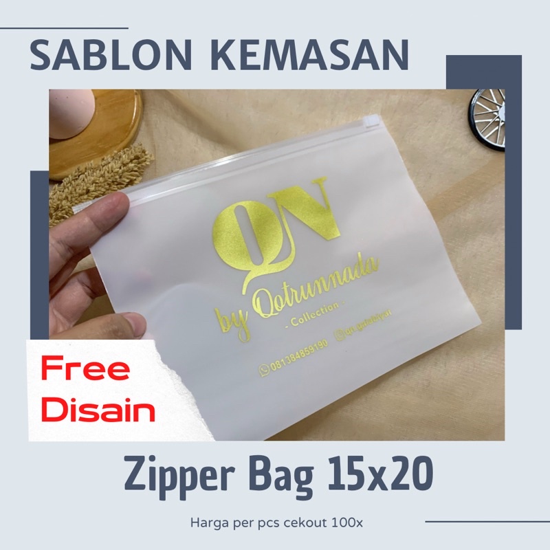 

Sablon Plastik Zipper 15x20 Sablon Costum Per PCS