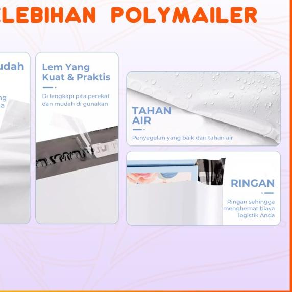 

Plastik Packing Polymailer Warna Ungu Pastel 35x45 100Pcs Tebal Glossy