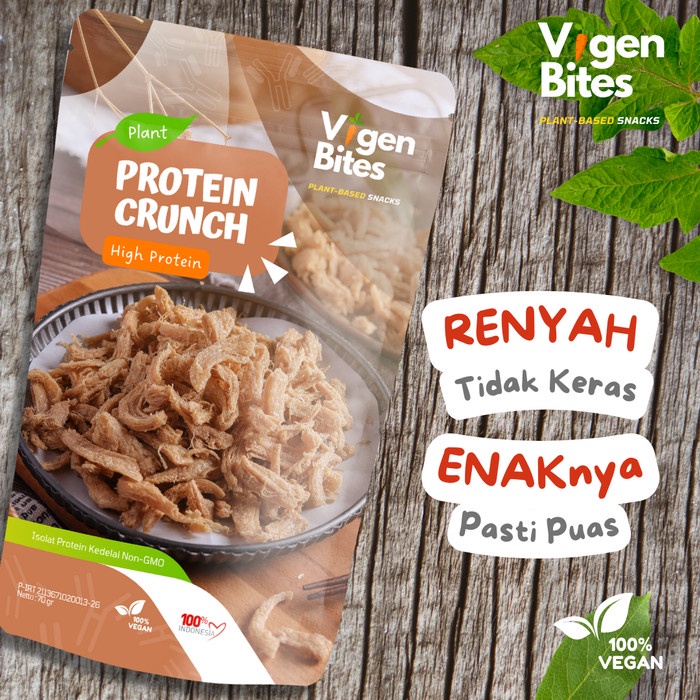 

Vigen Bites PROTEIN CRUNCH + VEGAN + HALAL + Non-GMO Soybeans + Vegetarian + Allium Free +Soy Based