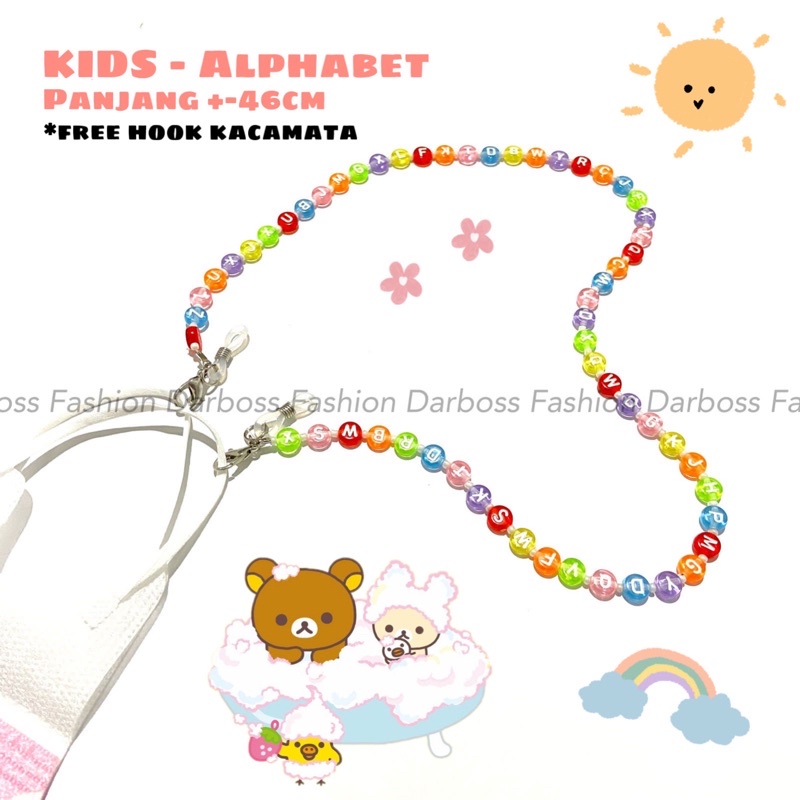 (BISA CUSTOM NAMA) Tali Kalung Masker anak dewasa / Rantai Kaca mata / Strap Mask premium/ Konektor Masker Mutiara / Strap Mask / Konektor masker hijab / rantai masker atau kaca mata gaya korea / aksesoris kacamata / kalung masker rantai / mote doff