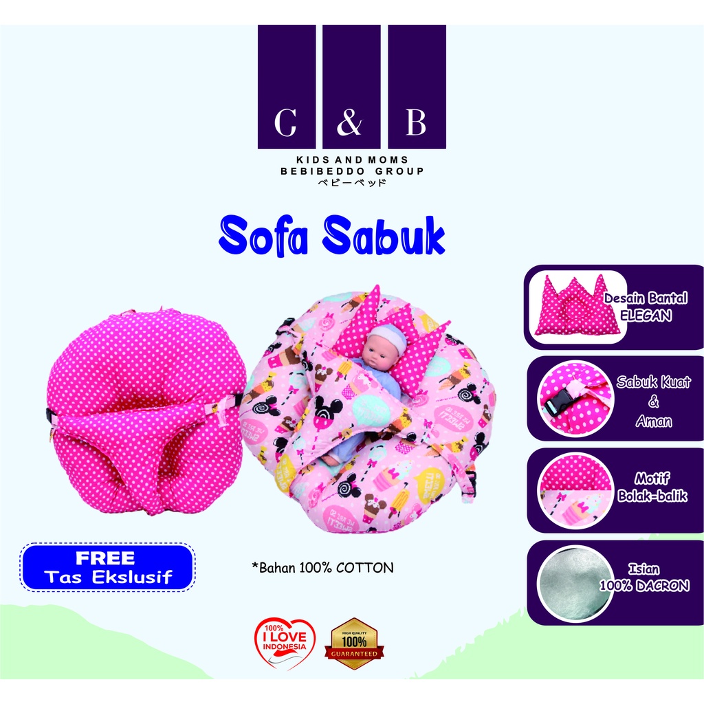 PREMIUM KASUR BAYI MULTIFUNGSI SOFA BAYI DENGAN GESPER SAFETY BELT PREMIUM TEBAL FREE BANTAL PEYANG CROWN