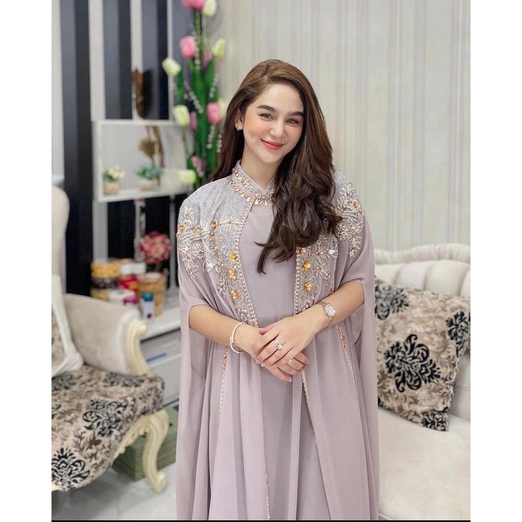 Kaftan Wanita Kondangan | Kaftan Putih Mewah | Kaftan Premium | Kaftan Remaja Kekinian | Dress Kafta