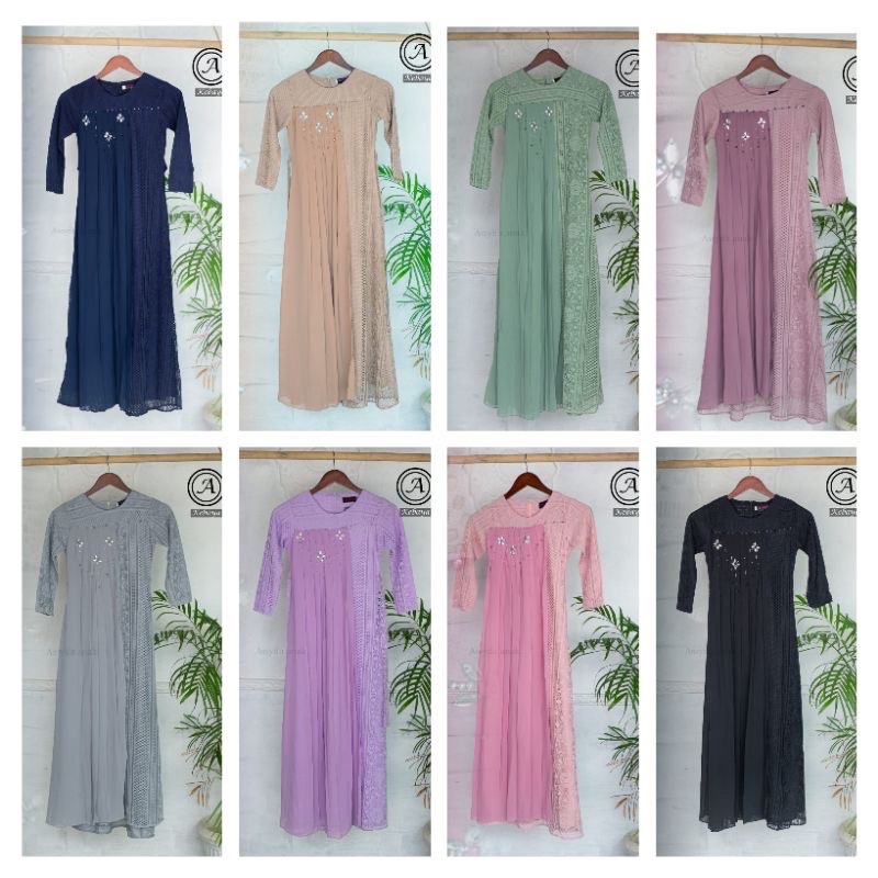GAMIS ANAK RINJANI BROKAT MALIKHA - DRESS ANAK PESTA - GAMIS DRESS ANAK