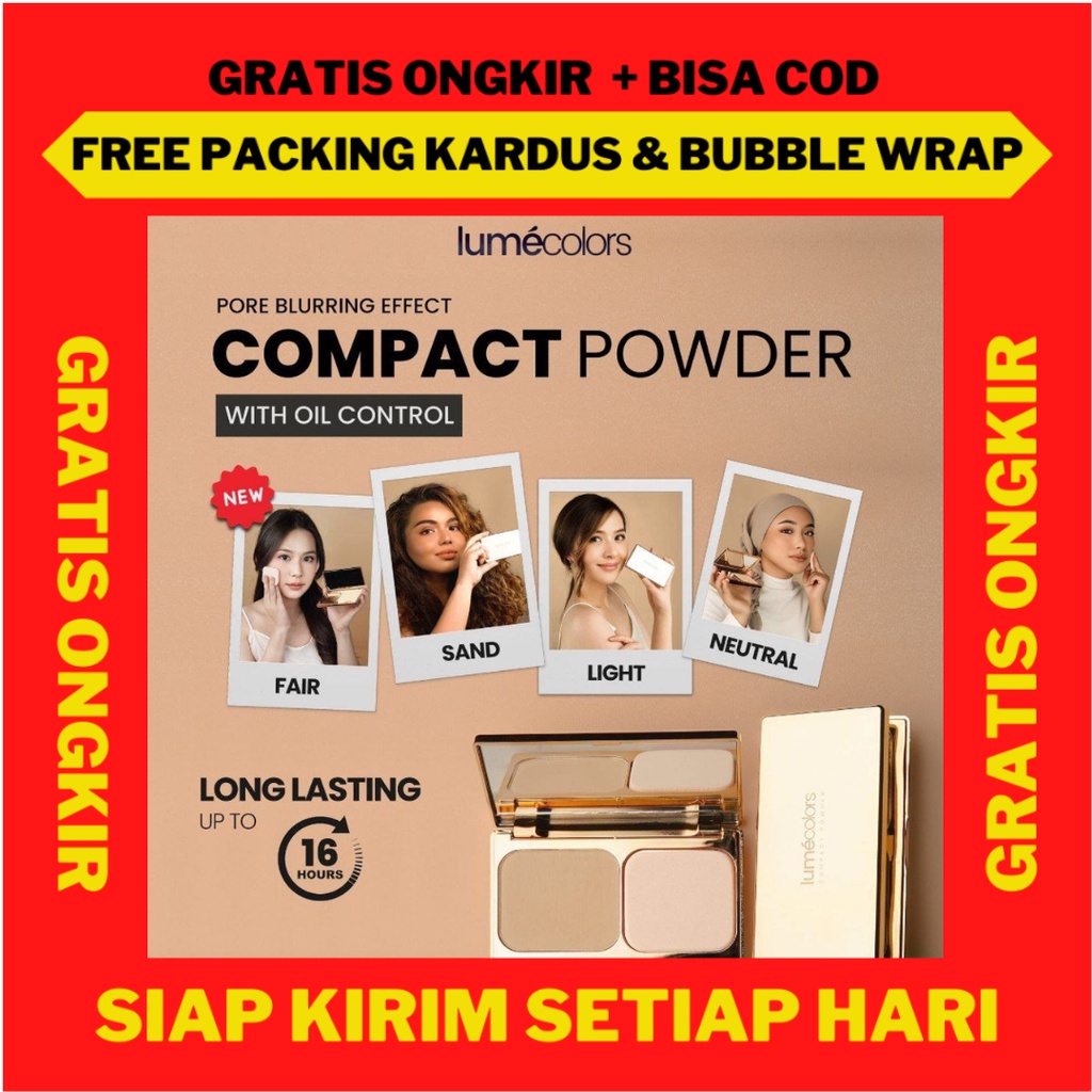 Lumecolors Compact Powder Bedak Padat Lumecolors Bedak Padat Anti Luntur Anti Air dan Tahan  Lama