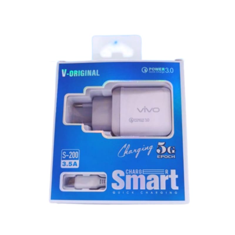 BOS - TC Travel Charger Brand S-200 For Android Casan Merek Branded S200 Kabel Usb Micro &amp; Type C