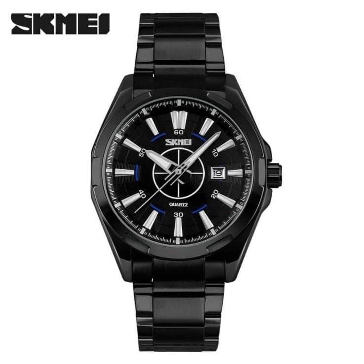 Jam Tangan Pria Men's Watch SKMEI 9118 Digital Analog Tali Stainless Steel
