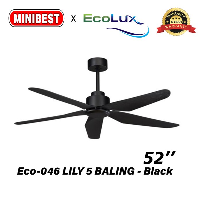 MB Kipas Angin Gantung plafon Ecolux Eco-046 LILY 5 BALING